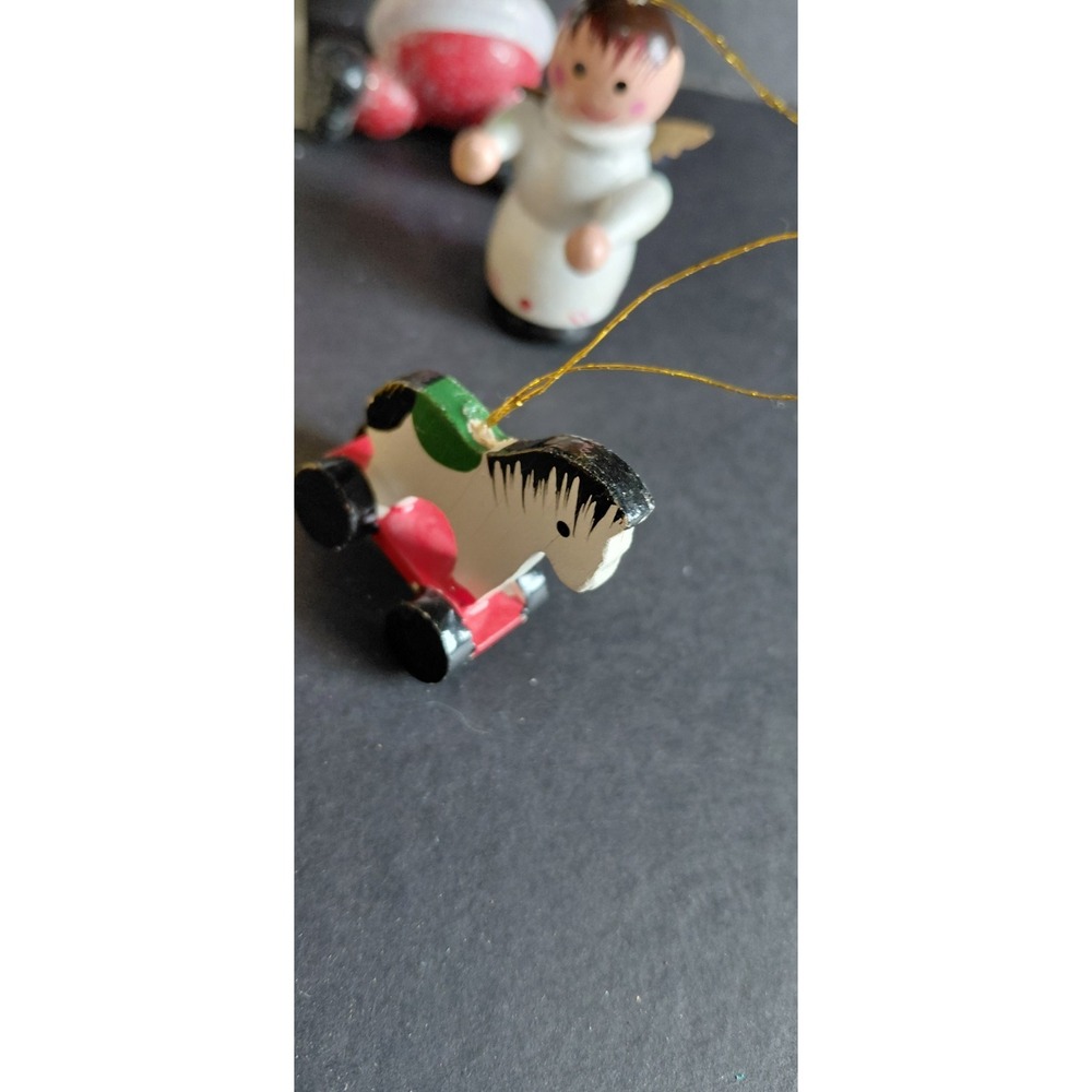 vintage midcentury flocked felt Santa doll Collection ornament Christmas Holiday - Picture 8 of 12
